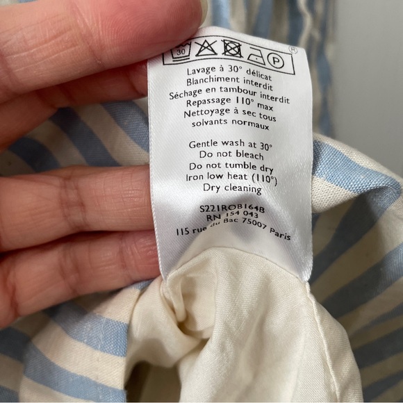 Sezane Arielle dress blue white stripe size 38 - Picture 10 of 10